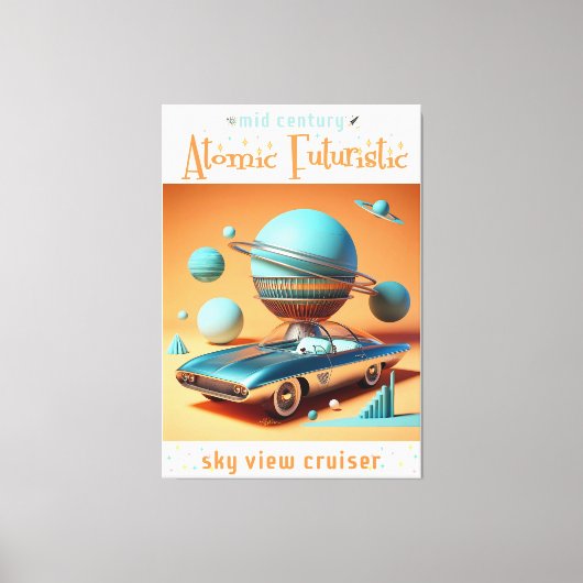 Toile Atomic Futuristic Sky View Cruiser Car  (Recto)