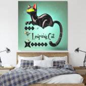Toile Atomique Futuriste Le Leaping Cat Lounge (Insitu(Chambre))