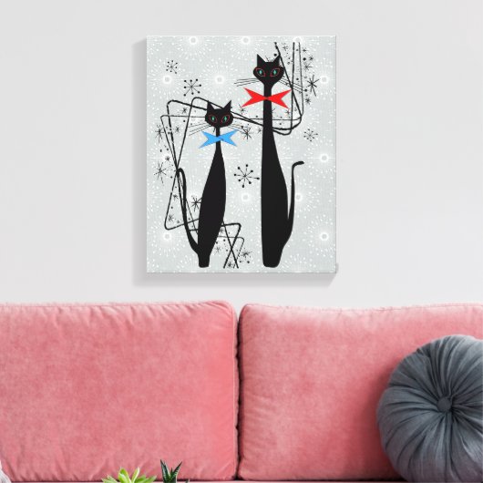 Toile Atomique Moyen Siècle moderne Cool Chat Pair (Insitu(Salon))