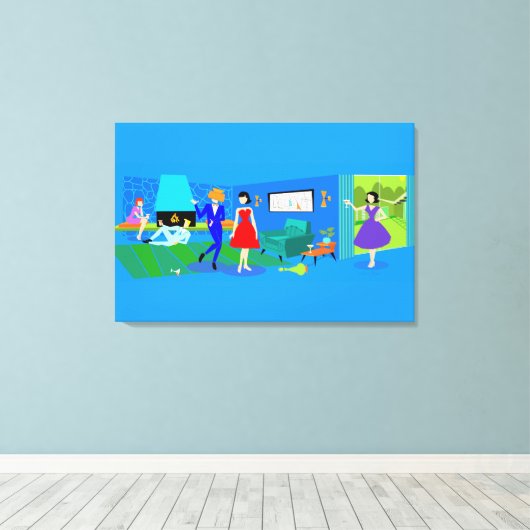 Toile Atomique Palm Springs Cocktail Party Enveloppé Can (Insitu (Plancher de Bois))