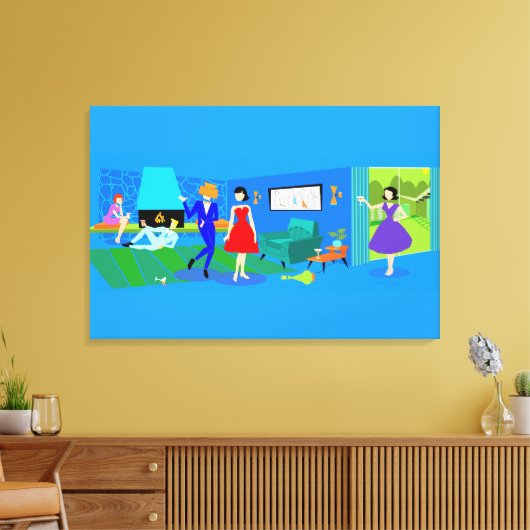 Toile Atomique Palm Springs Cocktail Party Enveloppé Can (Insitu(Salon))