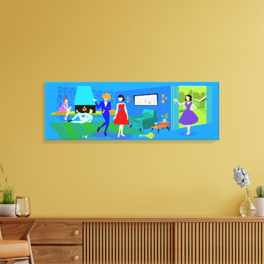 Toile Atomique Palm Springs Cocktail Party Enveloppé Can (Insitu(Salon))