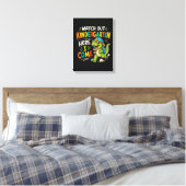 Toile Attention maternelle j'arrive Dino (Insitu(Chambre))