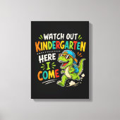 Toile Attention maternelle j'arrive Dino (Recto)