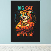 Toile Attitude de gros chat (Insitu (Plancher de Bois))