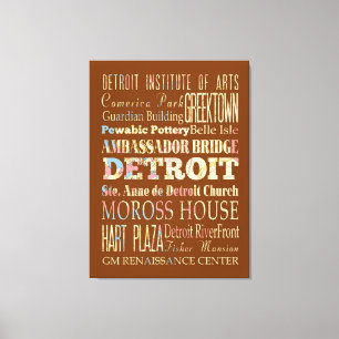 Toile Attractions et endroits célèbres de Detroit,