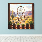 Toile Attrape-rêves, canyons du désert, cactus (Insitu (Plancher de Bois))