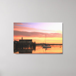 Toile Aube au port de Provincetown