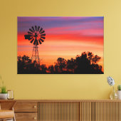 Toile Aube étonnamment colorée Sunrise Windmill (Insitu(Salon))