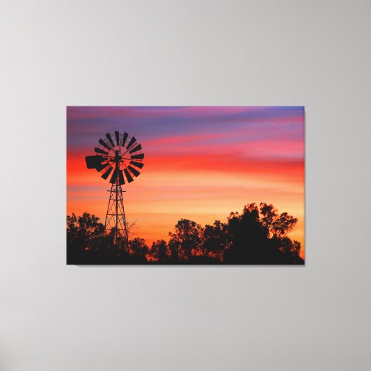 Toile Aube étonnamment colorée Sunrise Windmill (Recto)