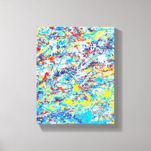 Toile Aucune vision requise Abstrait coloré éclaboussé