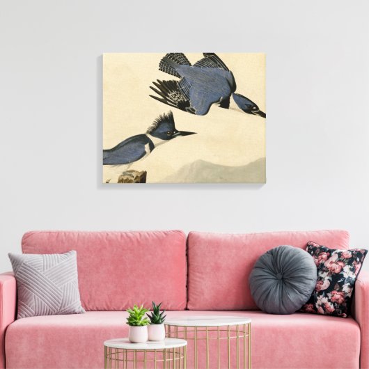 Toile Audubon Belted Kingfisher Wildlife Bird (Insitu(Salon))