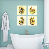 Toile Audubon Bird Gallery Wall Art Set 4