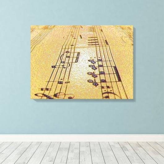 Toile Augmenter Les Notes De Musique (Insitu (Plancher de Bois))
