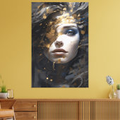 Toile Aura dorée (Insitu(Salon))