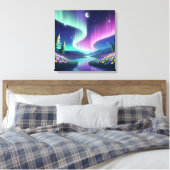 Toile Aurora Dreams: Flowing River and Flower Field (Insitu(Chambre))
