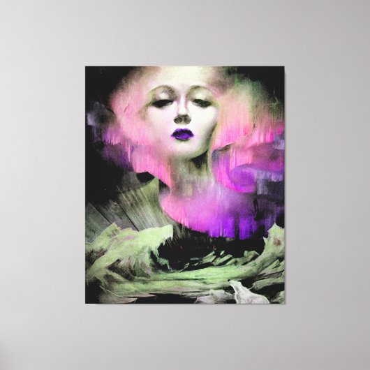 Toile Aurora par Clive Henry nuit rose violet (Recto)