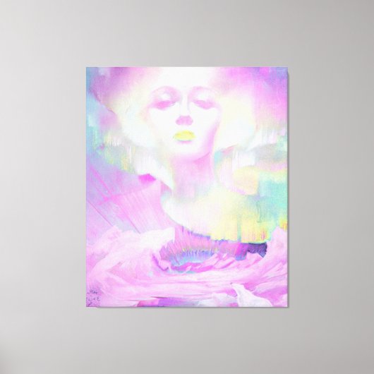 Toile Aurora par Clive Henry rose pastels (Recto)