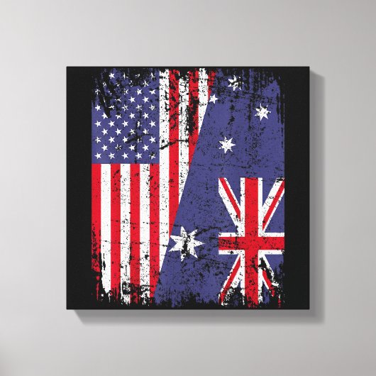 Toile AUSTRALIAN ROOTS Half American Flag AUSTRALIE (Recto)