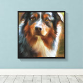 Toile Australian Shepherd - Portrait de chien (Insitu (Plancher de Bois))