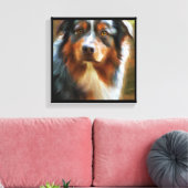 Toile Australian Shepherd - Portrait de chien (Insitu(Salon))