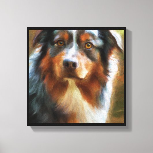 Toile Australian Shepherd - Portrait de chien (Recto)