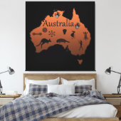 Toile Australie carte continent australien (Insitu(Chambre))