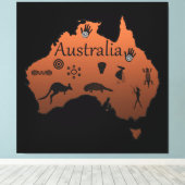 Toile Australie carte continent australien (Insitu (Plancher de Bois))