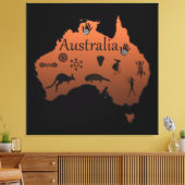 Toile Australie carte continent australien (Insitu(Salon))