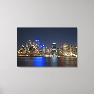 Toile Australie, Sydney. Skyline avec l'Opéra vu