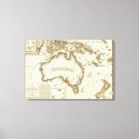 Toile AustralieCarte panoramiqueAustralie 2 (Recto)