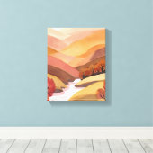 Toile Automne au-dessus | Paysage de l'aquarelle du feui (Insitu (Plancher de Bois))