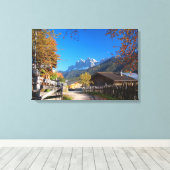 Toile Automne dans un village des Dolomites en Italie (Insitu (Plancher de Bois))