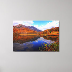 Toile Automne de l'eau de réflexion de paysage d'automne