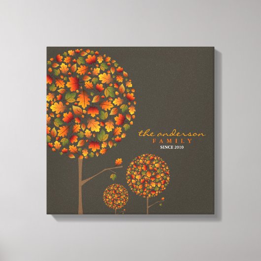 Toile Automne Feuilles automne Pop Tree Famille Canvas I (Recto)
