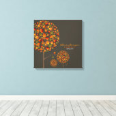 Toile Automne Feuilles automne Pop Tree Famille Canvas I (Insitu (Plancher de Bois))
