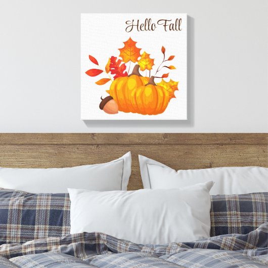 Toile Automne Feuilles Citrouilles Enveloppé Canvas Art (Insitu(Chambre))