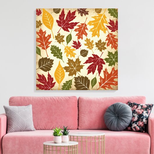 Toile automne Feuilles d'automne enveloppé Canvas Wall A (Insitu(Salon))