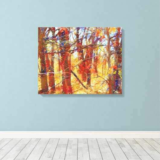 Toile Automne Forêt d'automne Photographie Art Imprimer (Insitu (Plancher de Bois))