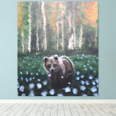 Toile Automne Matin dans une forêt Fleurs d'ours et souf (Insitu (Plancher de Bois))