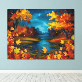 Toile Automne Nuit Paysage Peinture à l'huile (Insitu (Plancher de Bois))