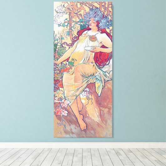 Toile Automne (Quatre Saisons), Alphonse Mucha Canvas Im (Insitu (Plancher de Bois))