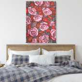 Toile Automne Rose Floral Art Rustique Fleurs rose Orang (Insitu(Chambre))