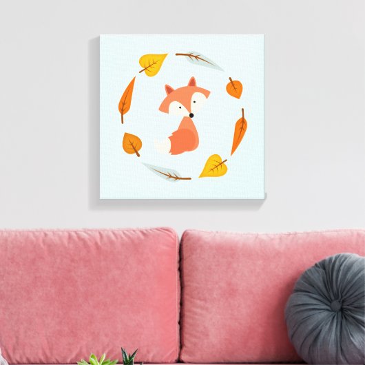 Toile Automne Wreath Baby Red Fox (Insitu(Salon))