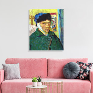 Toile Autoportrait avec oreille déchaînée   Van Gogh  