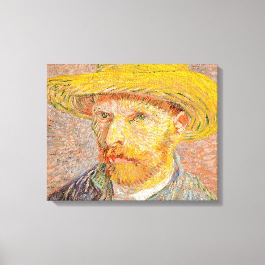 Toile Autoportrait de Vincent Van Gogh avec chapeau de p (Recto)