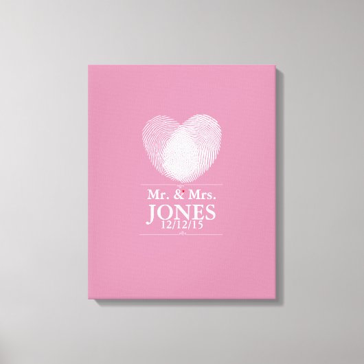 Toile Autre mariage livre d'invités coeur empreinte digi (Recto)
