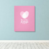 Toile Autre mariage livre d'invités coeur empreinte digi (Insitu (Plancher de Bois))