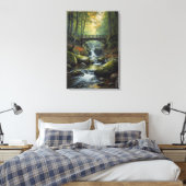Toile Autumn Bridge Waterfall Canvas Print (Insitu(Chambre))