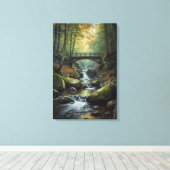 Toile Autumn Bridge Waterfall Canvas Print (Insitu (Plancher de Bois))